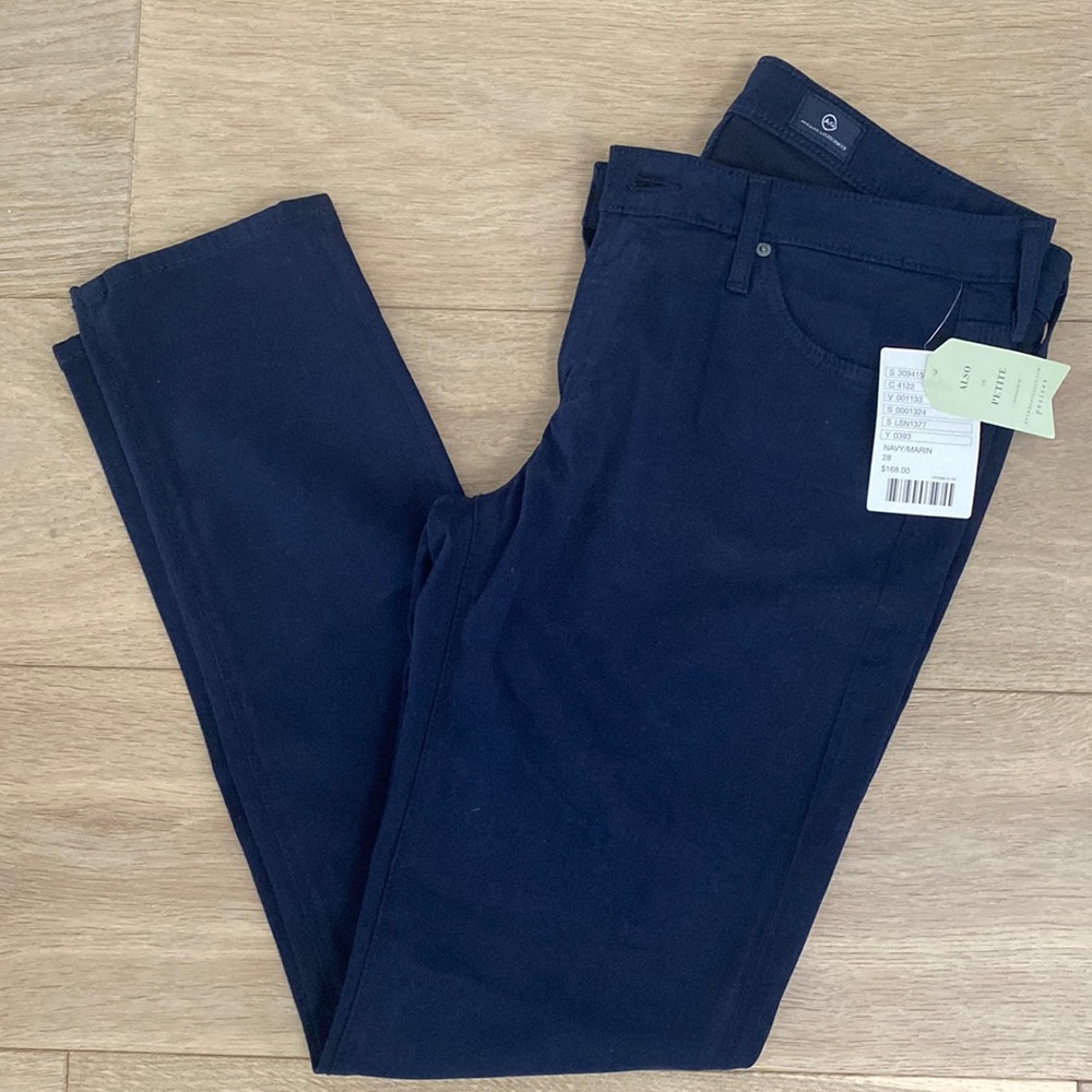 AG navy sateen jeans